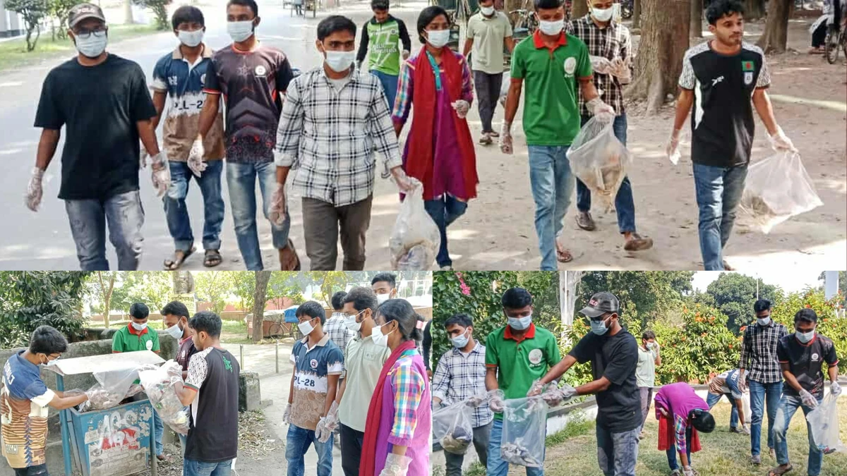 রাবিতে পরিচ্ছন্নতা অভিযান করেছে গ্রীন ভয়েস