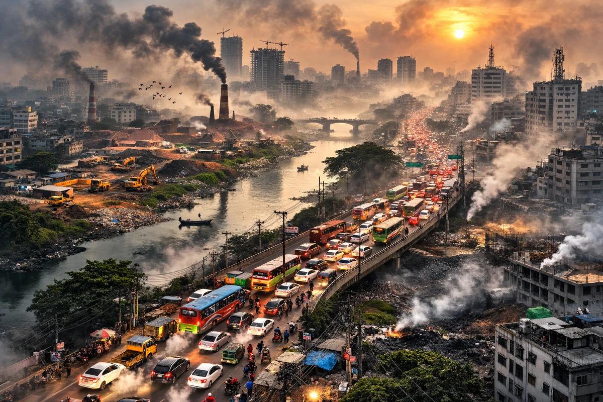 ঢাকা আজ বায়ুদূষণে বিশ্বের শীর্ষে