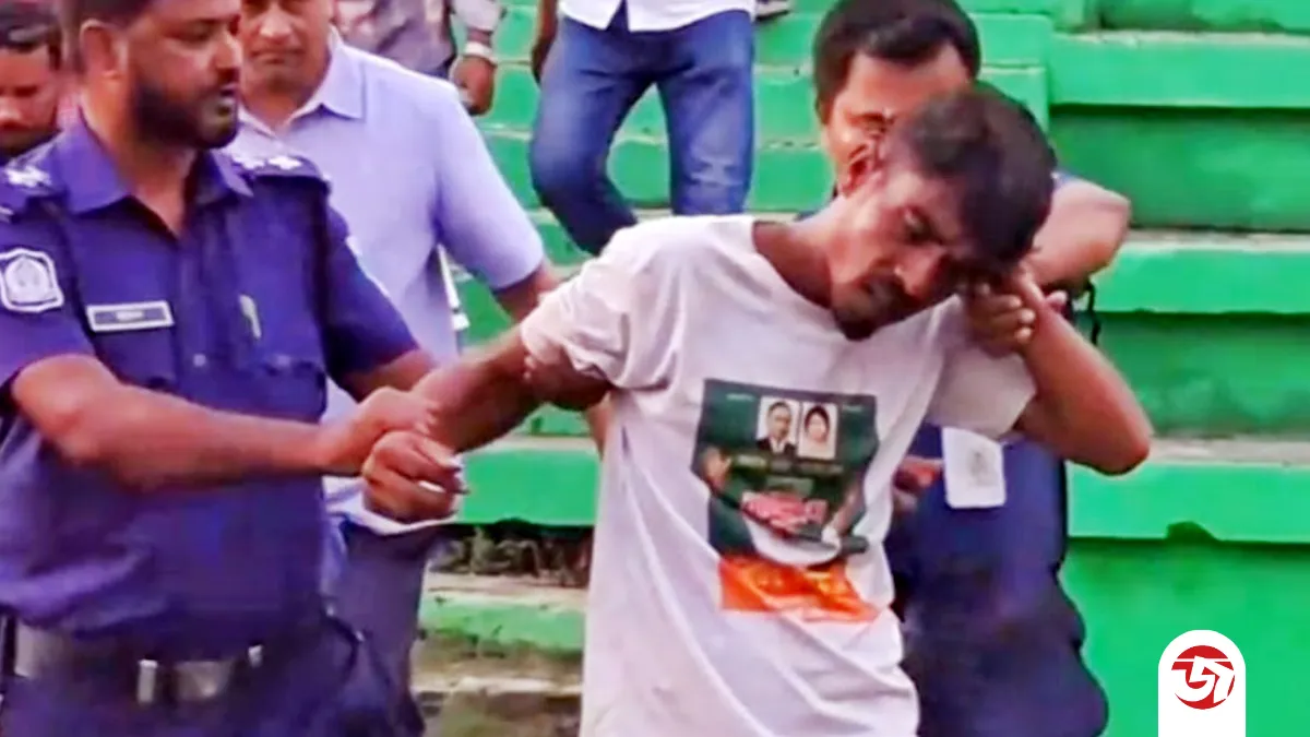 প্রধানমন্ত্রীর অনুষ্ঠানস্থলের পাশে ‘জয় বাংলা, জয় বঙ্গবন্ধু’ স্লোগান, যুবক আটক
