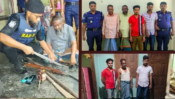সিলেটে যৌথবাহিনীর অভিযানে অস্ত্রসহ ৪ জন আটক