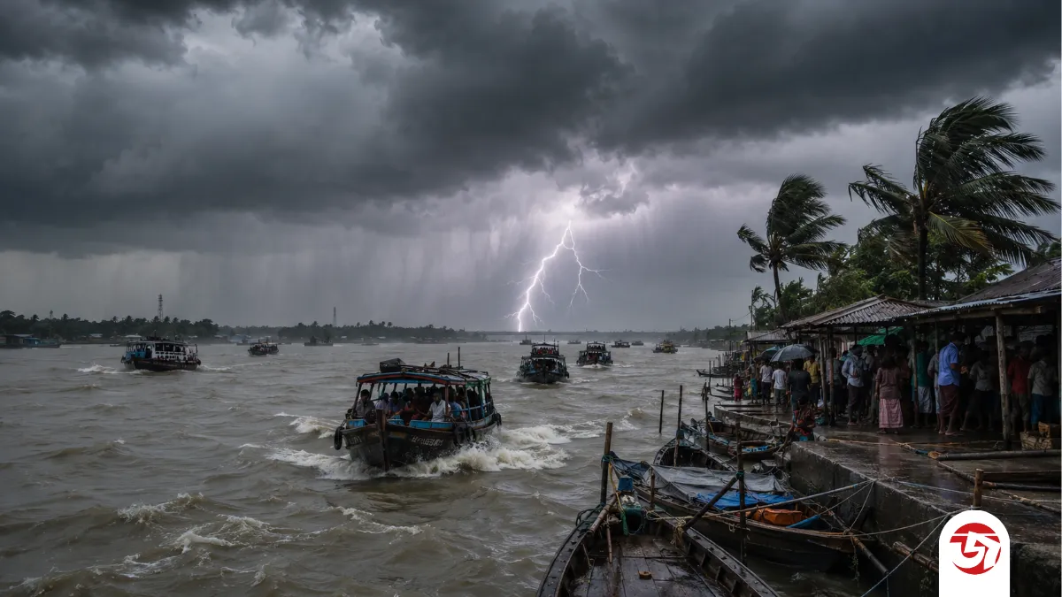 দুই অঞ্চলে ৮০ কিমি বেগে ঝড়ের শঙ্কা, সারাদেশের নদীবন্দরে সতর্কতা