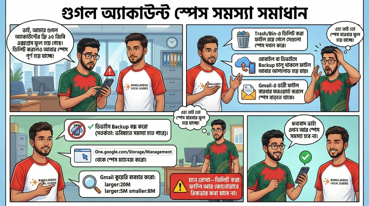 গুগল স্টোরেজ বারবার ফুল হয়ে যাচ্ছে? জেনে নিন সহজ ও স্থায়ী সমাধান!